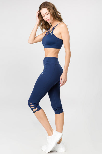 Active Lattice Capri Cutout Workout Leggings – Golden Star Yoga