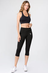 Lattice Capri Cutout Workout Leggings - Golden Star Yoga