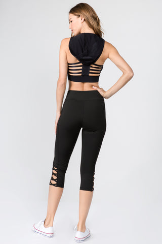 Buy DIBAOLONG Womens High Waist Yoga Pants Cutout Ripped Tummy Control  Workout Running Yoga Skinny LeggingsBlack M at Amazon.in