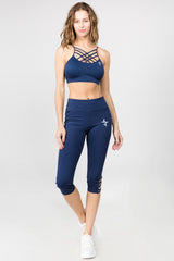 Active Lattice Capri Cutout Workout Leggings - Golden Star Yoga