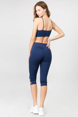 Active Lattice Capri Cutout Workout Leggings - Golden Star Yoga