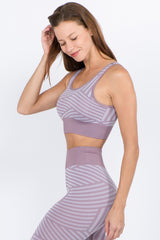 Striped Active Sports Bra - Golden Star Yoga