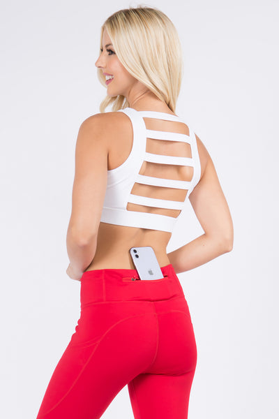 Lattice Open Back Active Sports Bra - Golden Star Yoga