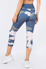 Blue Tones Capri Activewear Leggings - Golden Star Yoga