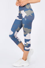 Blue Tones Capri Activewear Leggings - Golden Star Yoga