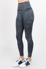 High Waist Acid Wash Workout Leggings - Golden Star Yoga