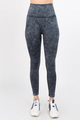 High Waist Acid Wash Workout Leggings - Golden Star Yoga