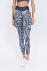 Active Striped Seamless Leggings - Golden Star Yoga