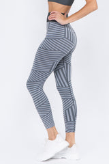 Active Striped Seamless Leggings - Golden Star Yoga