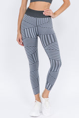 Active Striped Seamless Leggings - Golden Star Yoga