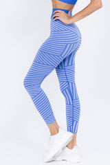 Active Striped Seamless Leggings - Golden Star Yoga