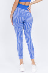 Active Striped Seamless Leggings - Golden Star Yoga