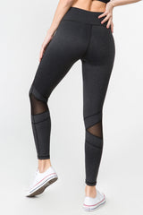 Active Mesh Striped Single Pocket Leggings - Golden Star Yoga