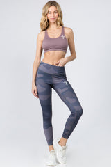 Active Camo Print Leggings w/ Hidden Pocket - Golden Star Yoga