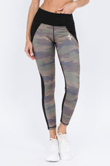 Active Color Block Camouflage Leggings - Golden Star Yoga