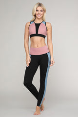 Color Block Detail Workout Leggings - Golden Star Yoga