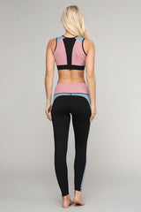 Color Block Detail Workout Leggings - Golden Star Yoga