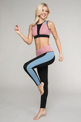 Color Block Cropped Active Sports Bra - Golden Star Yoga