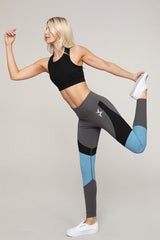 Active Color Block Detail Workout Leggings - Golden Star Yoga