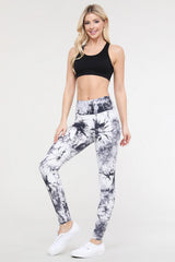 White Tie-Dye Leggings - Golden Star Yoga