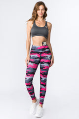 Active Pink Camouflage Workout Leggings - Golden Star Yoga