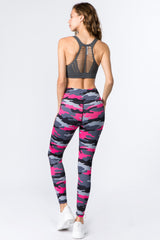 Active Pink Camouflage Workout Leggings - Golden Star Yoga