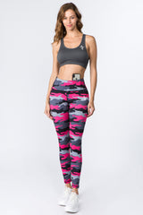 Active Pink Camouflage Workout Leggings - Golden Star Yoga