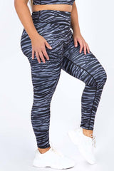 Active Zebra Print Workout Leggings (XL Only) - Golden Star Yoga