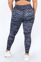 Active Zebra Print Workout Leggings (XL Only) - Golden Star Yoga