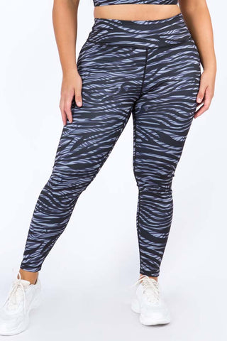 Active Zebra Print Workout Leggings (XL Only) - Golden Star Yoga
