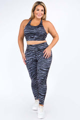 Active Zebra Print Workout Leggings (XL Only) - Golden Star Yoga