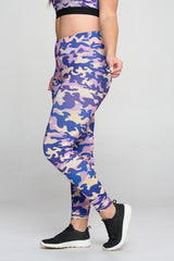 Purple Camouflage Activewear Leggings - Golden Star Yoga