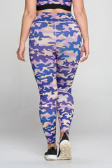 Purple Camouflage Activewear Leggings - Golden Star Yoga