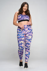 Purple Camouflage Activewear Leggings - Golden Star Yoga